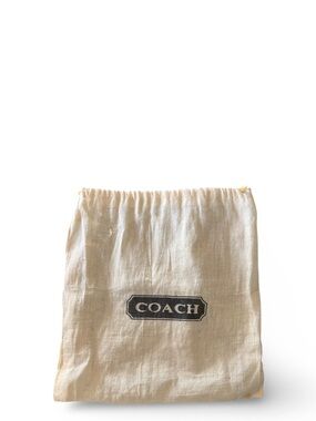 Vintage Coach Small Dust Bag in White Cotton / Gauze with Black Logo